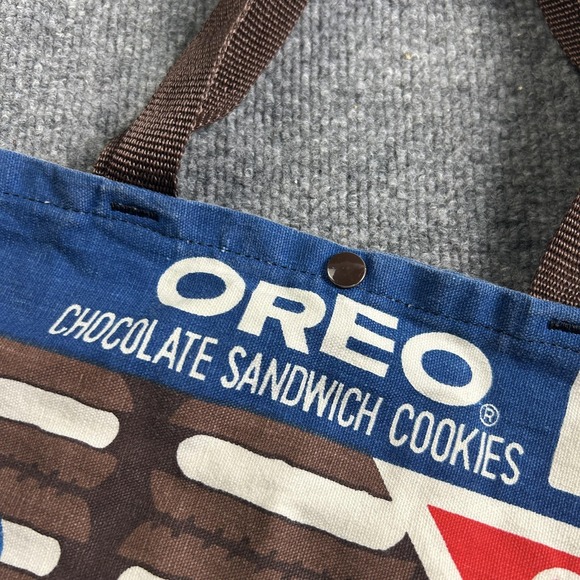 Oreo Tote Bag Blue Brown Nabisco Chocolate Sandwich Cookies Shopping Cotton - Picture 2 of 6